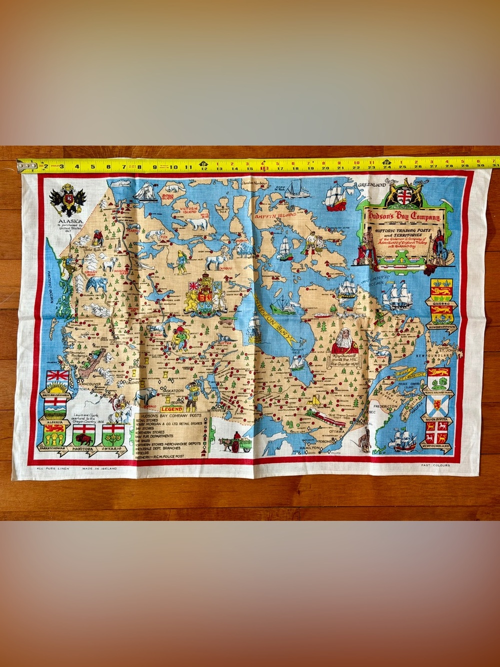 Hudson's Bay Co. Collection Tea Towel -Historic Trading Posts and Territories
